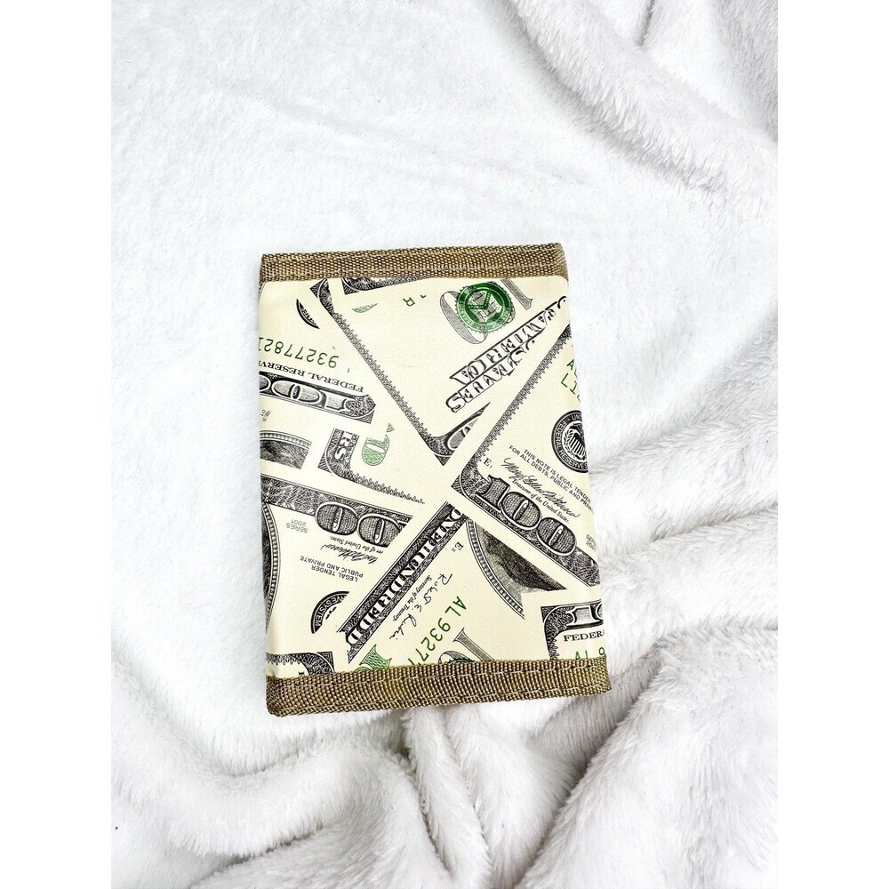 Money Print Wallet Mens One Size Multicolor Trifold Dollar Bill Design ID Gift